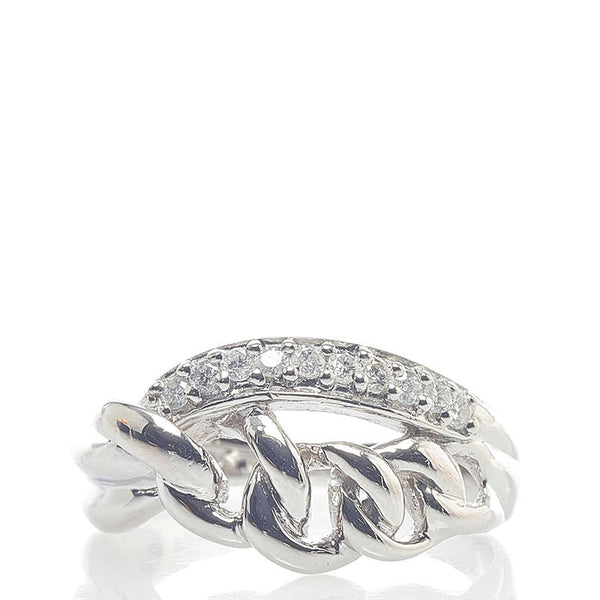Pt900 プラチナ ダイヤ0.13ct リング 指輪 レディース 9.5号 【中古】