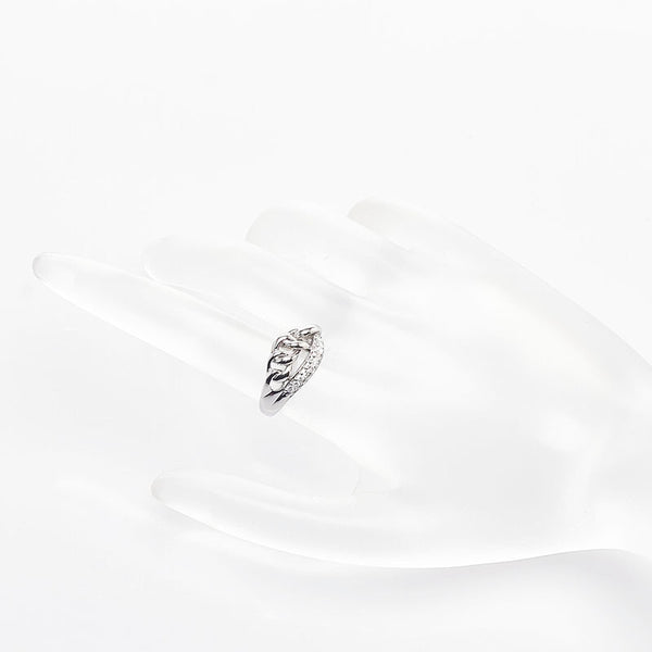 Pt900 プラチナ ダイヤ0.13ct リング 指輪 レディース 9.5号 【中古】