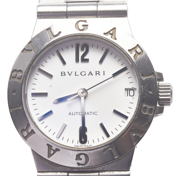 ブルガリ ディアゴノスポーツ 腕時計 LCV29S 自動巻き ホワイト文字盤 ステンレススチール レディース BVLGARI 【中古】
