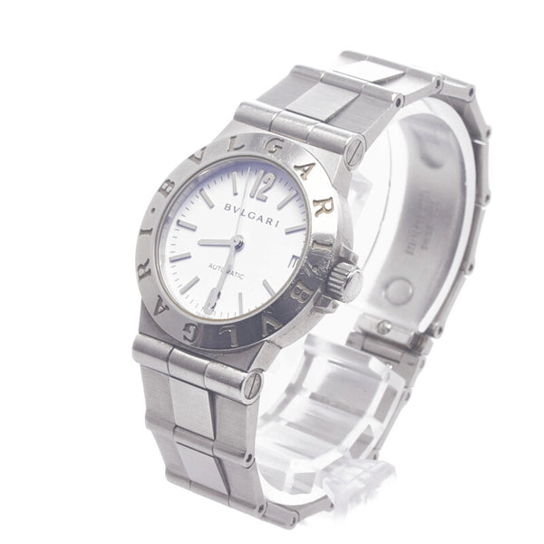 ブルガリ ディアゴノスポーツ 腕時計 LCV29S 自動巻き ホワイト文字盤 ステンレススチール レディース BVLGARI 【中古】
