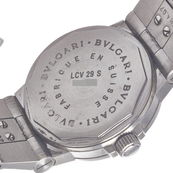 ブルガリ ディアゴノスポーツ 腕時計 LCV29S 自動巻き ホワイト文字盤 ステンレススチール レディース BVLGARI 【中古】