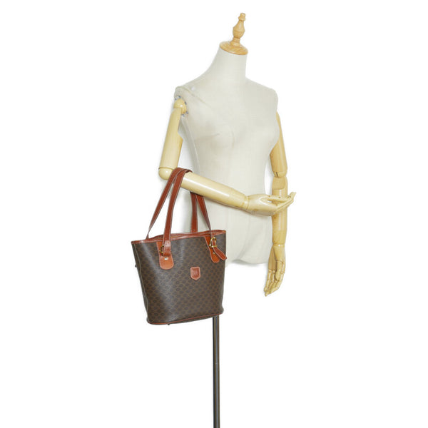 セリーヌ マカダム ハンドバッグ トートバッグ MC98/1 ブラウン PVC レザー レディース CELINE 【中古】