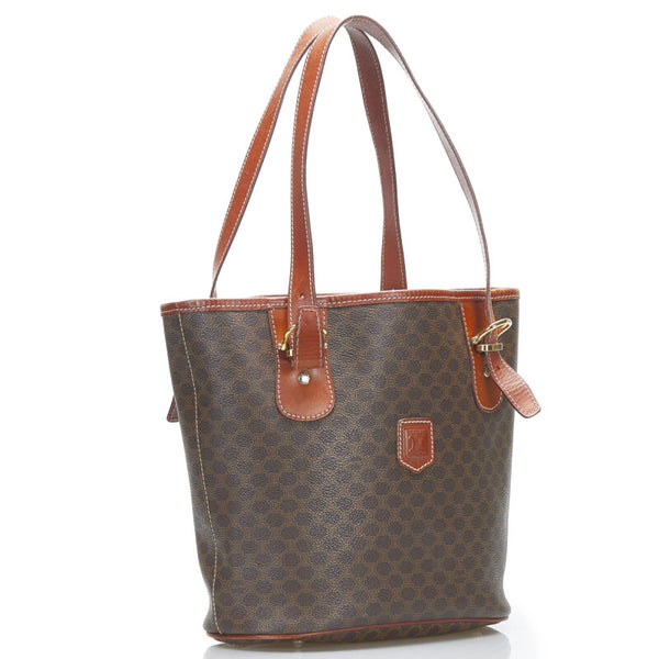 セリーヌ マカダム ハンドバッグ トートバッグ MC98/1 ブラウン PVC レザー レディース CELINE 【中古】