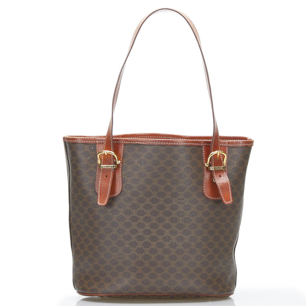 セリーヌ マカダム ハンドバッグ トートバッグ MC98/1 ブラウン PVC レザー レディース CELINE 【中古】