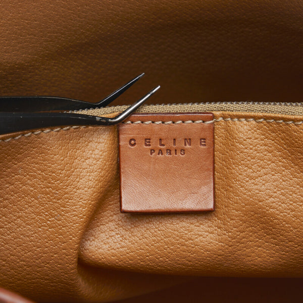 セリーヌ マカダム ハンドバッグ トートバッグ MC98/1 ブラウン PVC レザー レディース CELINE 【中古】