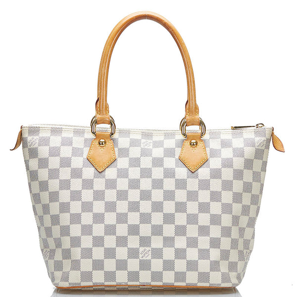 ルイ ヴィトン ダミエ アズール サレヤPM ハンドバッグ トートバッグ  N51186 ホワイト PVC レザー レディース LOUIS VUITTON 【中古】
