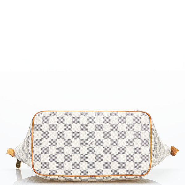ルイ ヴィトン ダミエ アズール サレヤPM ハンドバッグ トートバッグ  N51186 ホワイト PVC レザー レディース LOUIS VUITTON 【中古】