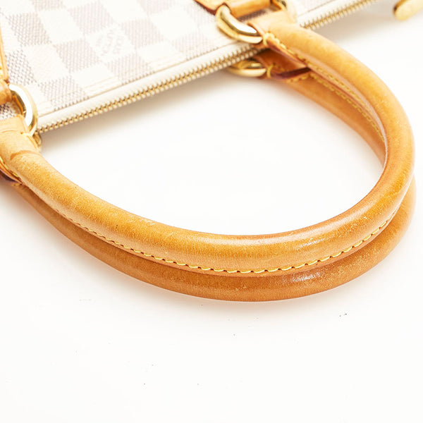 ルイ ヴィトン ダミエ アズール サレヤPM ハンドバッグ トートバッグ  N51186 ホワイト PVC レザー レディース LOUIS VUITTON 【中古】