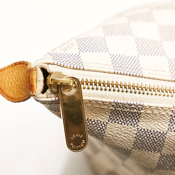 ルイ ヴィトン ダミエ アズール サレヤPM ハンドバッグ トートバッグ  N51186 ホワイト PVC レザー レディース LOUIS VUITTON 【中古】
