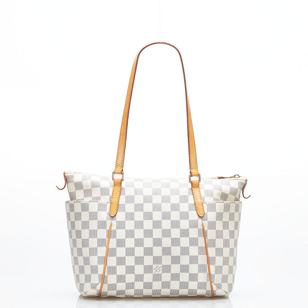 ルイ ヴィトン ダミエ アズール トータリーPM ハンドバッグ トートバッグ N51261 ホワイト PVC レザー レディース LOUIS VUITTON 【中古】