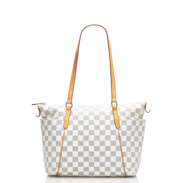 ルイ ヴィトン ダミエ アズール トータリーPM ハンドバッグ トートバッグ N51261 ホワイト PVC レザー レディース LOUIS VUITTON 【中古】