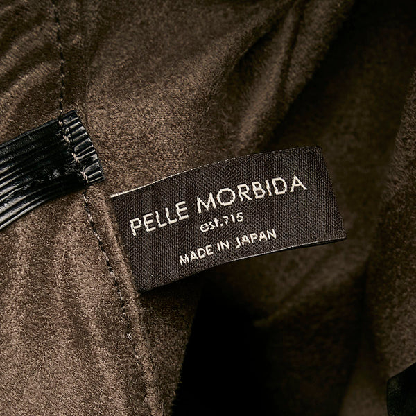 ペッレモルビダ ビジネスバッグ ブリーフケース 書類バッグ ブラック レザー レディース PELLE MORBIDA 【中古】