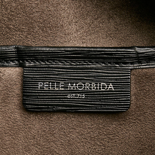 ペッレモルビダ ビジネスバッグ ブリーフケース 書類バッグ ブラック レザー レディース PELLE MORBIDA 【中古】