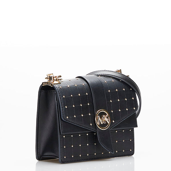 マイケルコース 斜め掛け ショルダーバッグ ブラック レザー レディース Michael Kors 【中古】