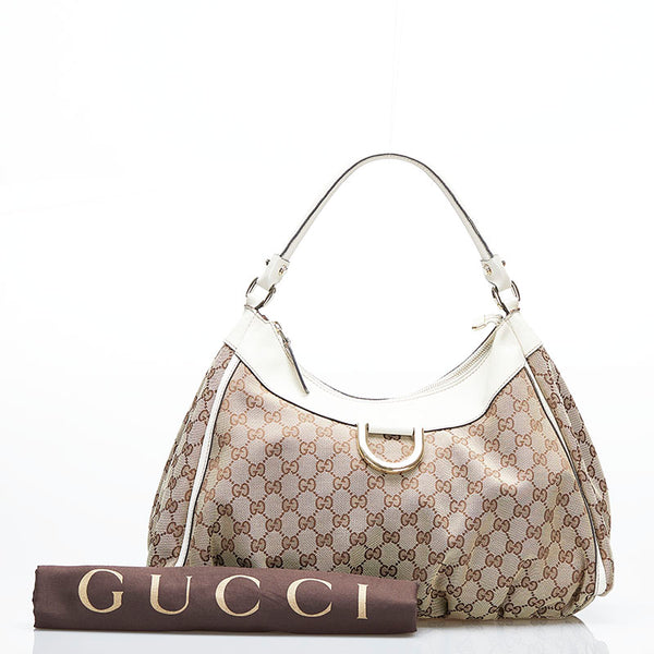 グッチ GGキャンバス ワンショルダーバッグ ハンドバッグ 189833 ベージュ ホワイト キャンバス レザー レディース GUCCI 【中古】