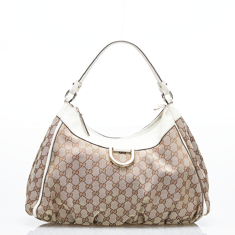 グッチ GGキャンバス ワンショルダーバッグ ハンドバッグ 189833 ベージュ ホワイト キャンバス レザー レディース GUCCI 【中古】