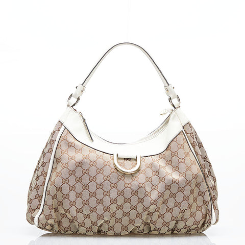 グッチ GGキャンバス ワンショルダーバッグ ハンドバッグ 189833 ベージュ ホワイト キャンバス レザー レディース GUCCI 【中古】