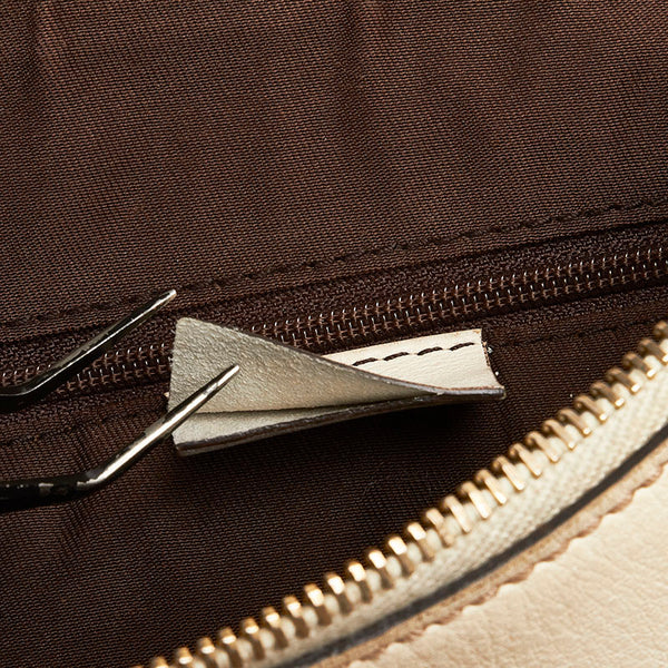 グッチ GGキャンバス ワンショルダーバッグ ハンドバッグ 189833 ベージュ ホワイト キャンバス レザー レディース GUCCI 【中古】