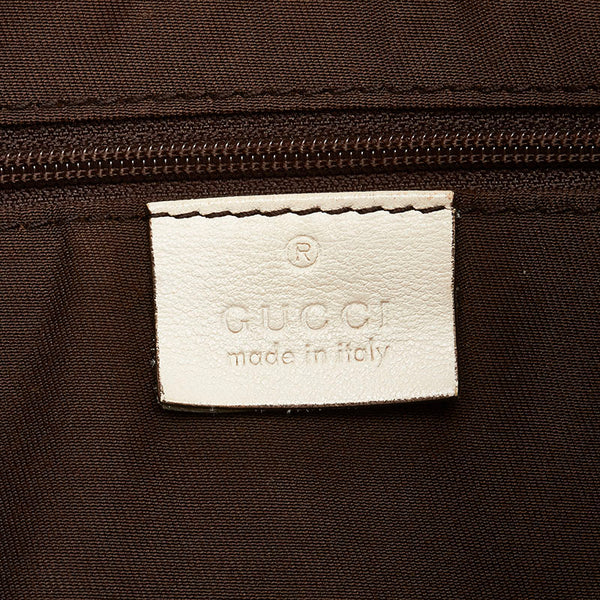 グッチ GGキャンバス ワンショルダーバッグ ハンドバッグ 189833 ベージュ ホワイト キャンバス レザー レディース GUCCI 【中古】