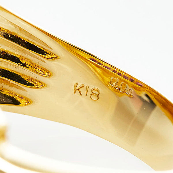 K18YG イエローゴールド ルビー2.29ct ダイヤ0.04ct リング 指輪 レディース 12号 【中古】