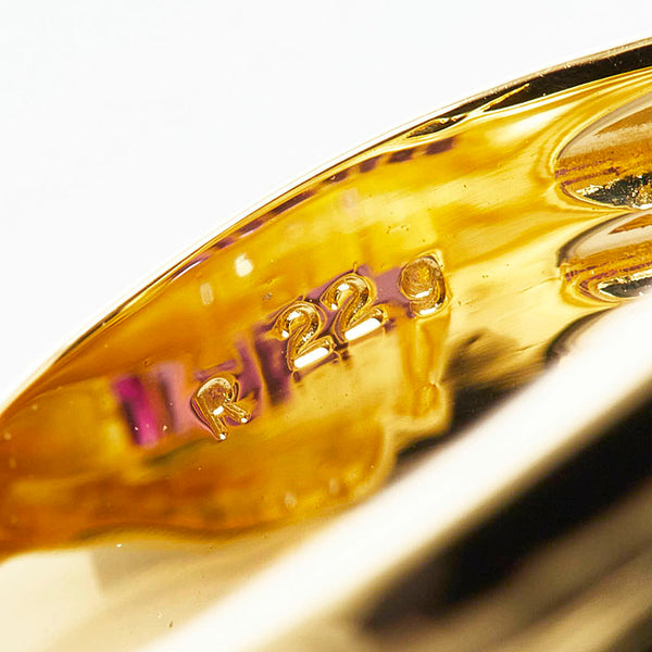 K18YG イエローゴールド ルビー2.29ct ダイヤ0.04ct リング 指輪 レディース 12号 【中古】