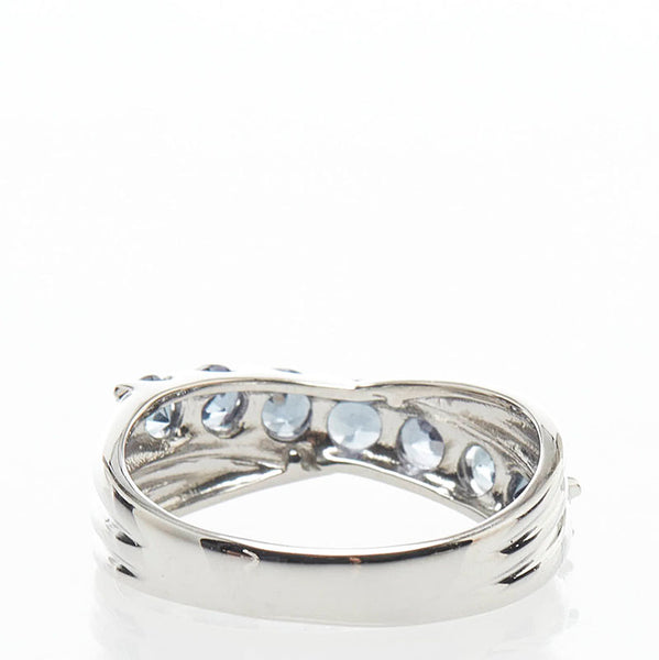 Pt900 プラチナ カラーチェンジガーネット1.00ct ハーフエタニティ リング 指輪 レディース 11号 【中古】