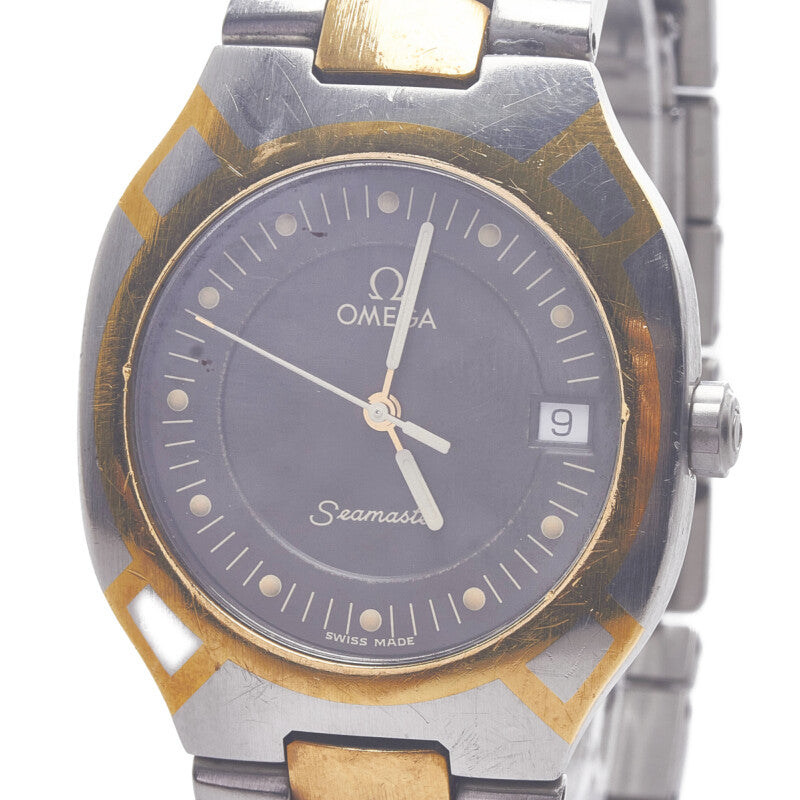 オメガ シーマスターポラリス 腕時計 クオーツ グレー文字盤 ステンレススチール レディース OMEGA 【中古】