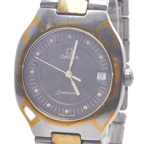 オメガ シーマスターポラリス 腕時計 クオーツ グレー文字盤 ステンレススチール レディース OMEGA 【中古】