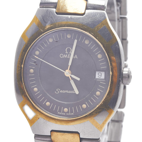 オメガ シーマスターポラリス 腕時計 クオーツ グレー文字盤 ステンレススチール レディース OMEGA 【中古】