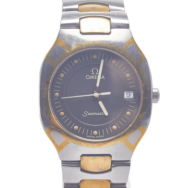 オメガ シーマスターポラリス 腕時計 クオーツ グレー文字盤 ステンレススチール レディース OMEGA 【中古】