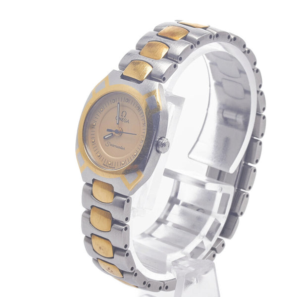 オメガ シーマスター 腕時計 クオーツ シャンパンゴールド文字盤 ステンレススチール レディース OMEGA 【中古】