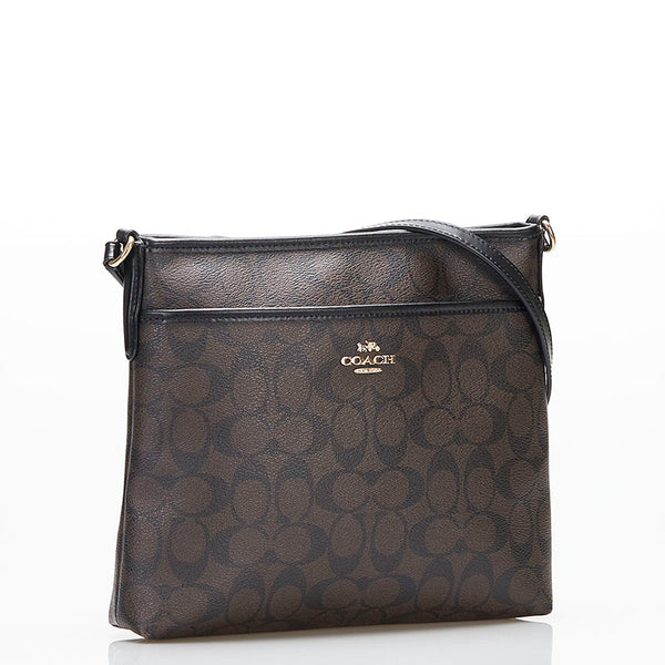 コーチ シグネチャー 斜め掛け ショルダーバッグ F29210 ブラウン PVC レザー レディース COACH 【中古】