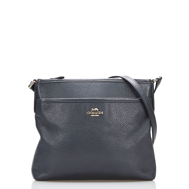 コーチ 斜め掛け ショルダーバッグ  F28035 グレー レザー レディース COACH 【中古】