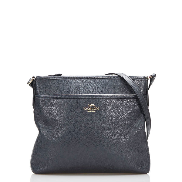 コーチ 斜め掛け ショルダーバッグ  F28035 グレー レザー レディース COACH 【中古】