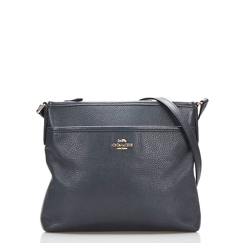 コーチ 斜め掛け ショルダーバッグ  F28035 グレー レザー レディース COACH 【中古】