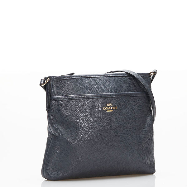 コーチ 斜め掛け ショルダーバッグ  F28035 グレー レザー レディース COACH 【中古】