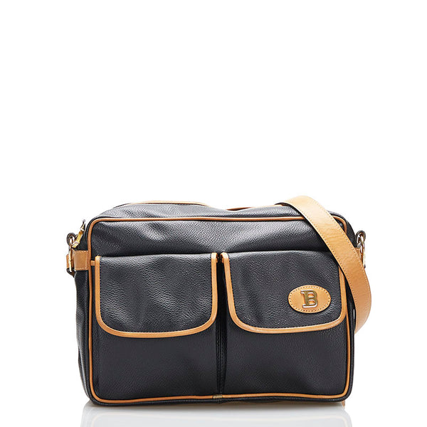 バリー 斜め掛け ショルダーバッグ ブラック ブラウン レザー レディース BALLY 【中古】