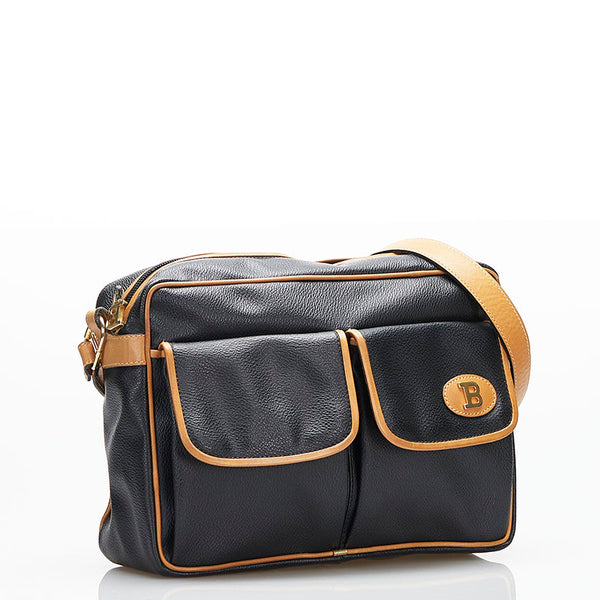 バリー 斜め掛け ショルダーバッグ ブラック ブラウン レザー レディース BALLY 【中古】