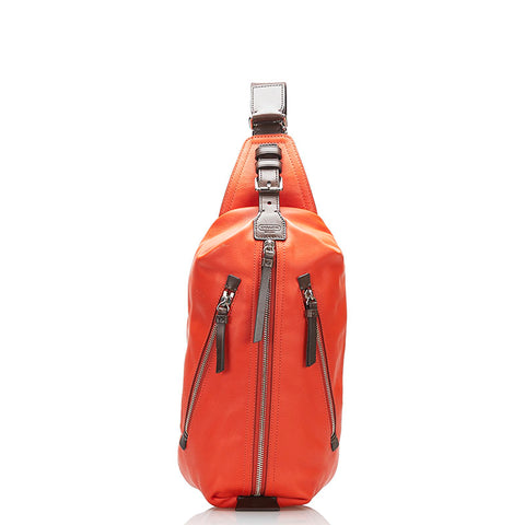 コーチ トンプソン ボディバッグ ショルダーバッグ F70360 オレンジ ブラウン レザー レディース COACH 【中古】