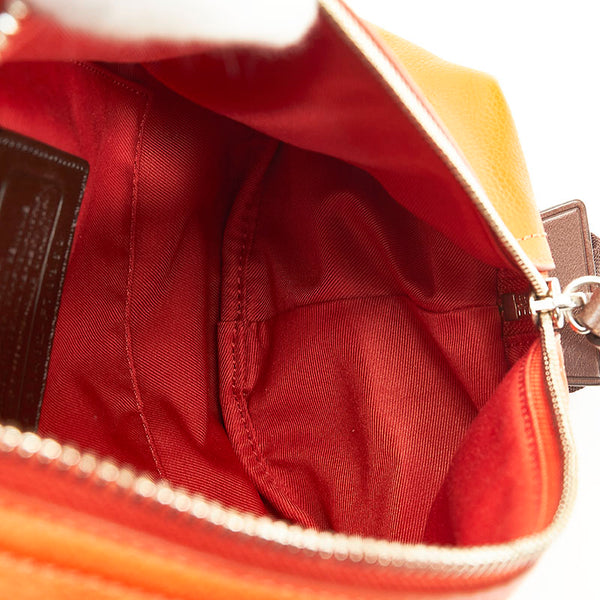 コーチ トンプソン ボディバッグ ショルダーバッグ F70360 オレンジ ブラウン レザー レディース COACH 【中古】