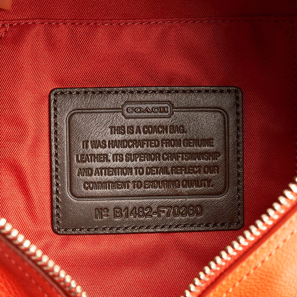 コーチ トンプソン ボディバッグ ショルダーバッグ F70360 オレンジ ブラウン レザー レディース COACH 【中古】