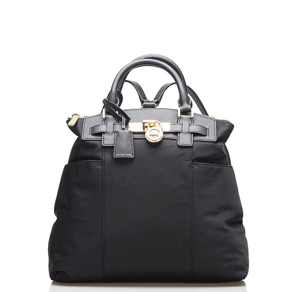 マイケルコース リュックサック バックパック ブラック ナイロン レザー レディース Michael Kors 【中古】