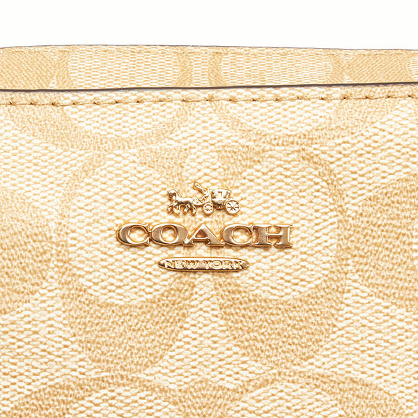 コーチ シグネチャー ジェイミー 斜め掛け ショルダーバッグ  ベージュ PVC レザー レディース COACH 【中古】