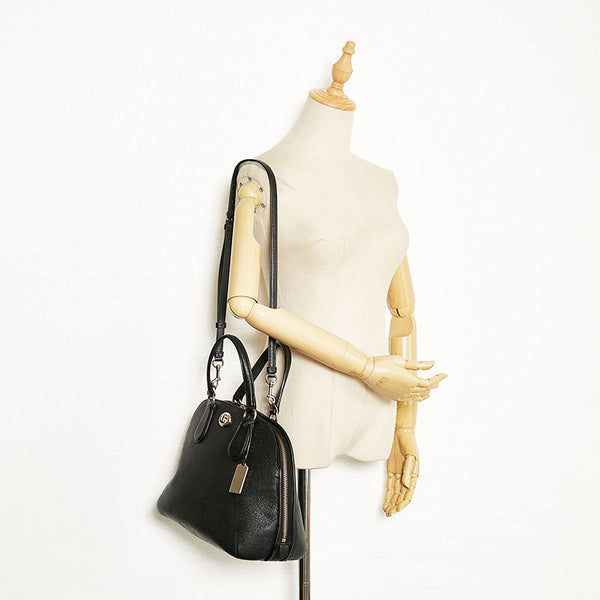 コーチ プリンス ストリート サッチェル  ハンドバッグ ショルダーバッグ 2WAY 34939  ブラック レザー レディース COACH 【中古】