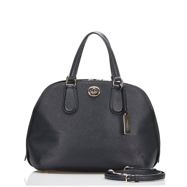 コーチ プリンス ストリート サッチェル  ハンドバッグ ショルダーバッグ 2WAY 34939  ブラック レザー レディース COACH 【中古】