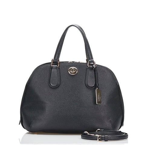 コーチ プリンス ストリート サッチェル  ハンドバッグ ショルダーバッグ 2WAY 34939  ブラック レザー レディース COACH 【中古】