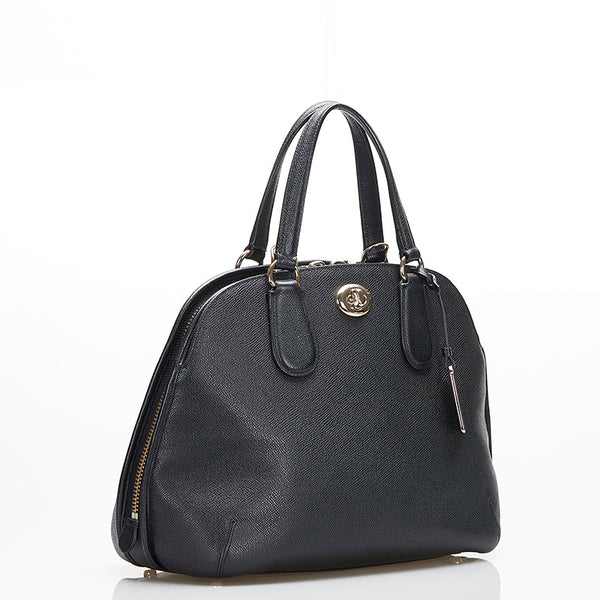 コーチ プリンス ストリート サッチェル  ハンドバッグ ショルダーバッグ 2WAY 34939  ブラック レザー レディース COACH 【中古】