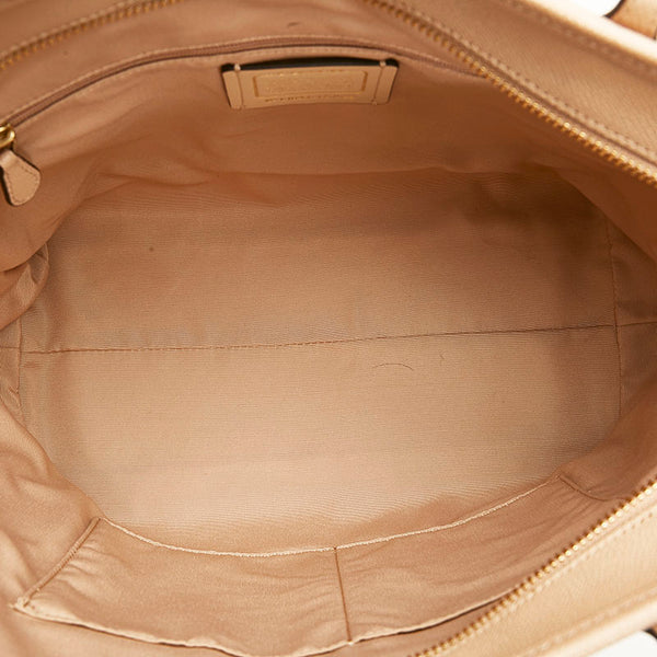 コーチ クロスグレーン トートバッグ ショルダーバッグ F57522 ベージュ レザー レディース COACH 【中古】