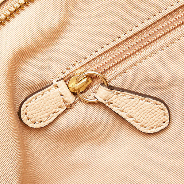 コーチ クロスグレーン トートバッグ ショルダーバッグ F57522 ベージュ レザー レディース COACH 【中古】