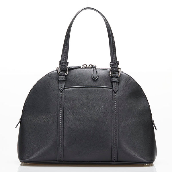 コーチ コーラ ドームド サッチェル ハンドバッグ ショルダーバッグ 2WAY ブラック レザー レディース COACH 【中古】